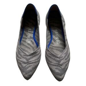 Rothy's The Point Women's Size 7 Gray Zebra Flats Ballet Shoes